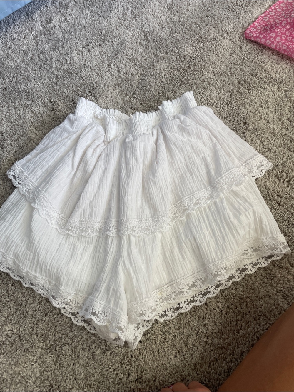 Altar'd State White Layered Lace Girls Skort